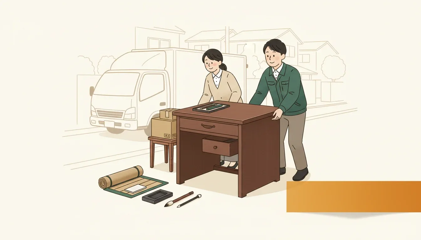 書道机の処分方法|木製机の粗大ごみ料金と業者依頼の目安