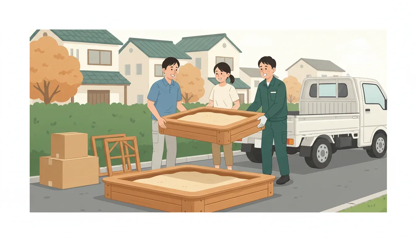 家庭用砂場の処分方法 詳しく解説|砂と枠材の分別と回収料金