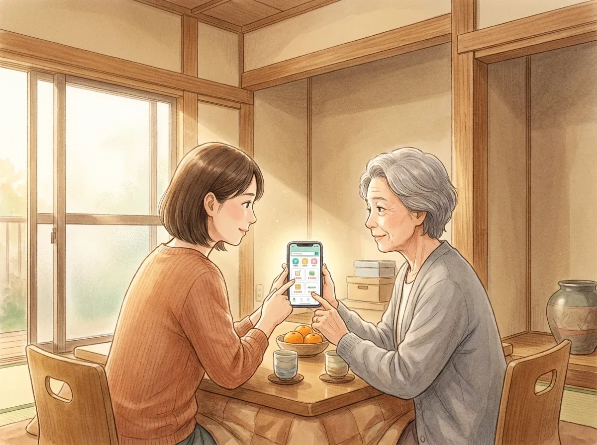ご家族で不用品処分を検討するシーン